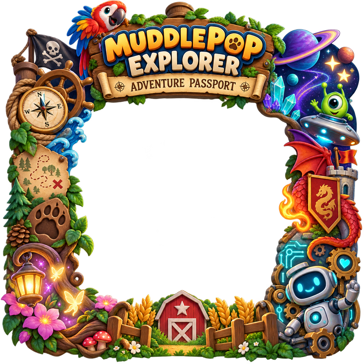 Muddlepop Explorer Adventure Passport frame